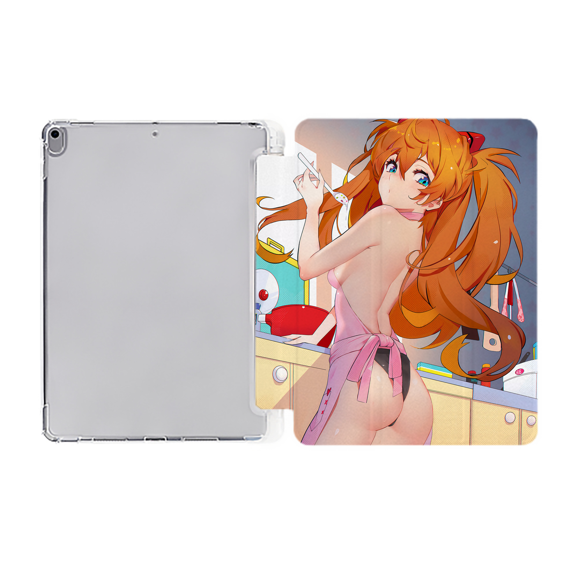 （画像用） EVA 新世紀エヴァンゲリオン IPad ケース ペン収納付き 三つ折りスタンド PUレザー×シリコン 対応機種9.5/10.5/10.9インチ